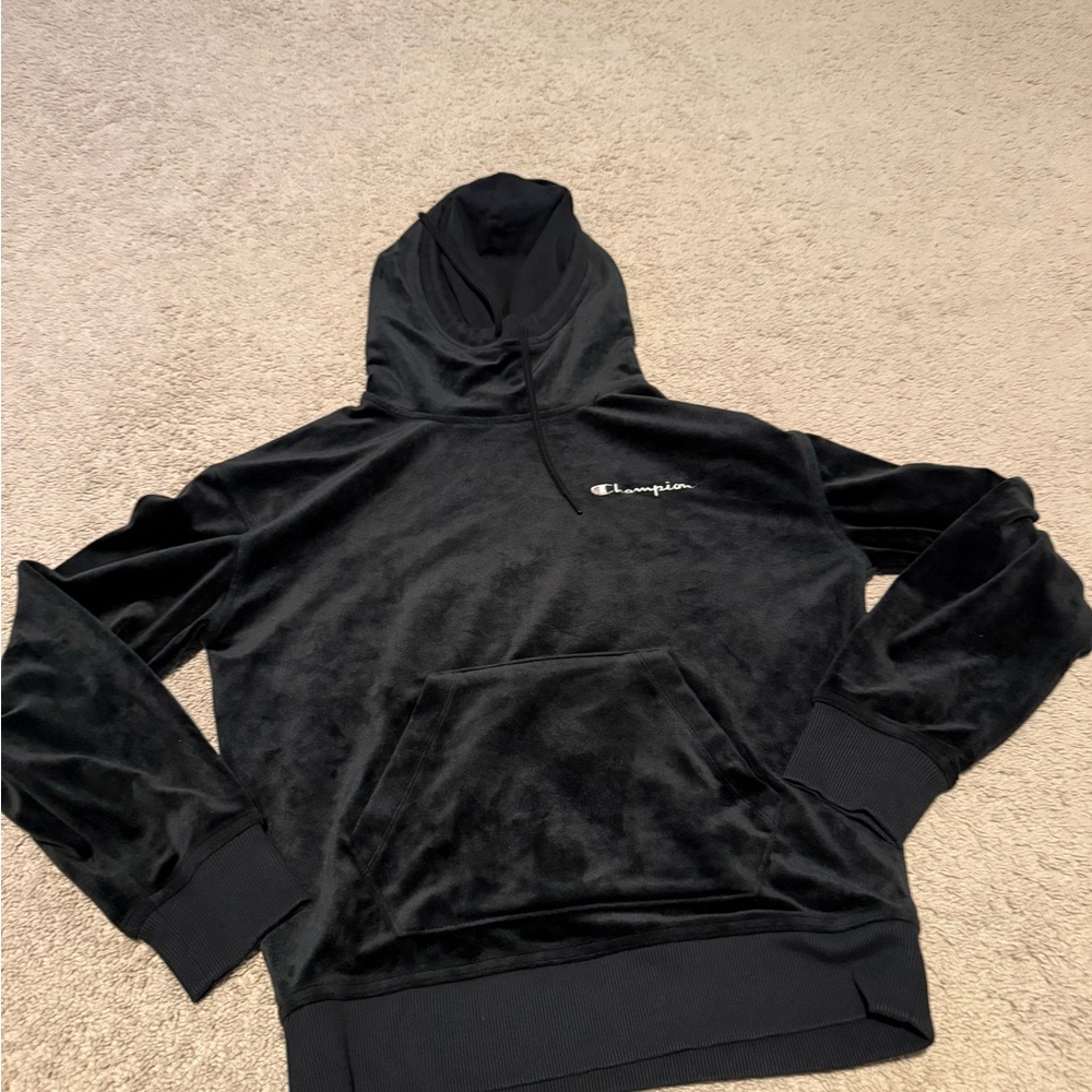 Champion Black Velour Hoodie